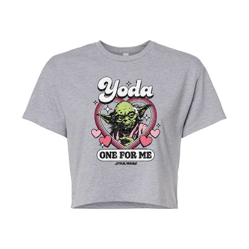 Women's - Star Wars - Valentine Yoda One For Me Cropped Graphic T-Shirt - image 1 of 4