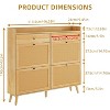 Rattan Shoe Storage Cabinet with 2 Flip Drawers and 2 Drawers, Narrow Shoe Organizer for Entryway Hallway, Living Room - 2 of 4