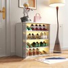 Vynxaria White Shoe Display Cabinet with Glass Door and Stackable Design - 4 of 4