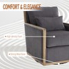 360 Degree Swivel Single Club Sofa Chair Corduroy Swivel Barrel Chair, Modern Barrel Armchair With Metal Base - 3 of 4