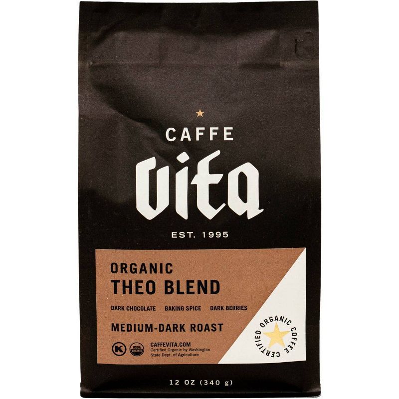 Caffe Vita Organic Theo Bend Medium Roast Whole Bean Coffee - 12oz, 1 of 4