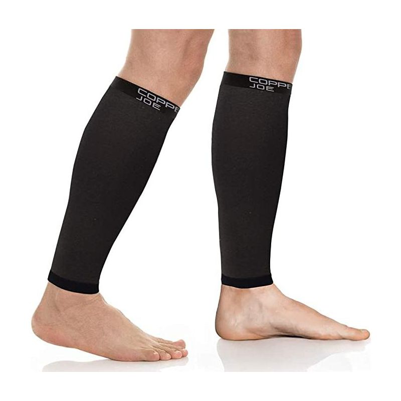 Copper Joe Calf Support Sleeves - Ultimate Copper for Legs Pain Relief- Footless Socks for Fitness, Running, & Shin Splints, 1 of 7