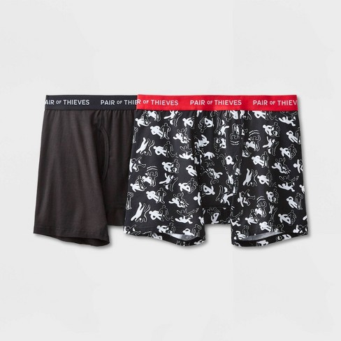 Pair Of Thieves Men's 2pk Super Soft Boxer Briefs - Black/white S : Target