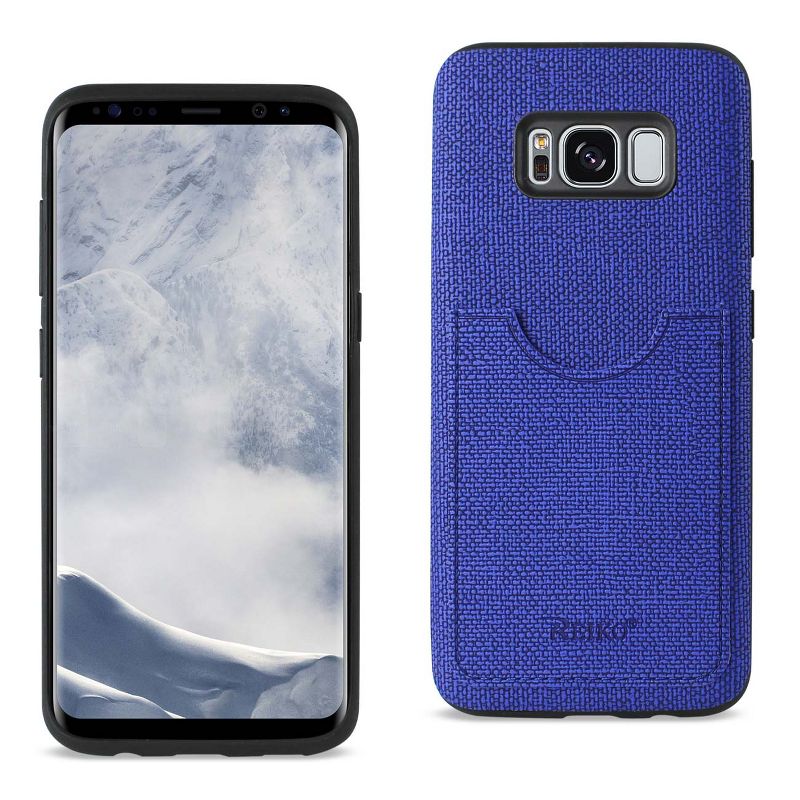 Reiko Samsung Galaxy S8/ SM Anti-Slip Texture Protector Cover with Card Slot in Navy, 1 of 5