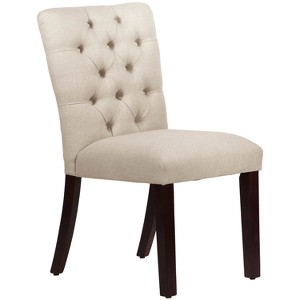 Tufted Dining Chair Linen Talc - Skyline Furniture