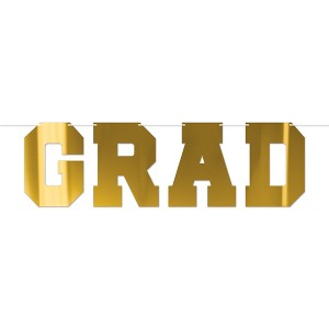 Beistle Gold Foil Grad Streamer, 12¼" x 3' 6" Gold - 1 of 4