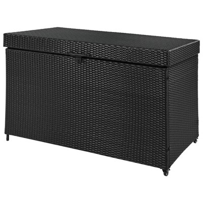 AZL1 Life Concept Utility Storage Bins Outdoor Deck Box with Wheels, for Patio Furniture, Pool Storage and Garden Tools, Black, 58.7"*27.6"*33.5"