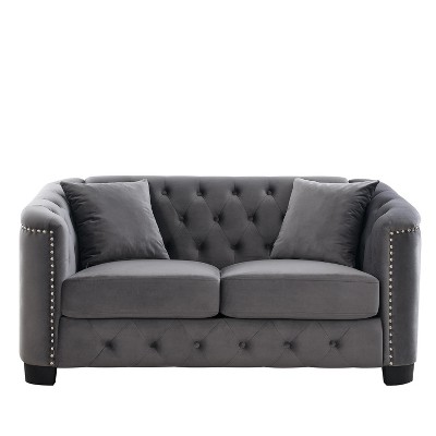 TiramisuBest 81" 3-Seater Oversized Sectional Sofa, Deep Plush Seating with 3 Pillows for Living Room & Bedroom - Ivory