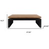 HomeRoots 48" Natural and Black Wood Floating Frame Coffee Table - 3 of 4