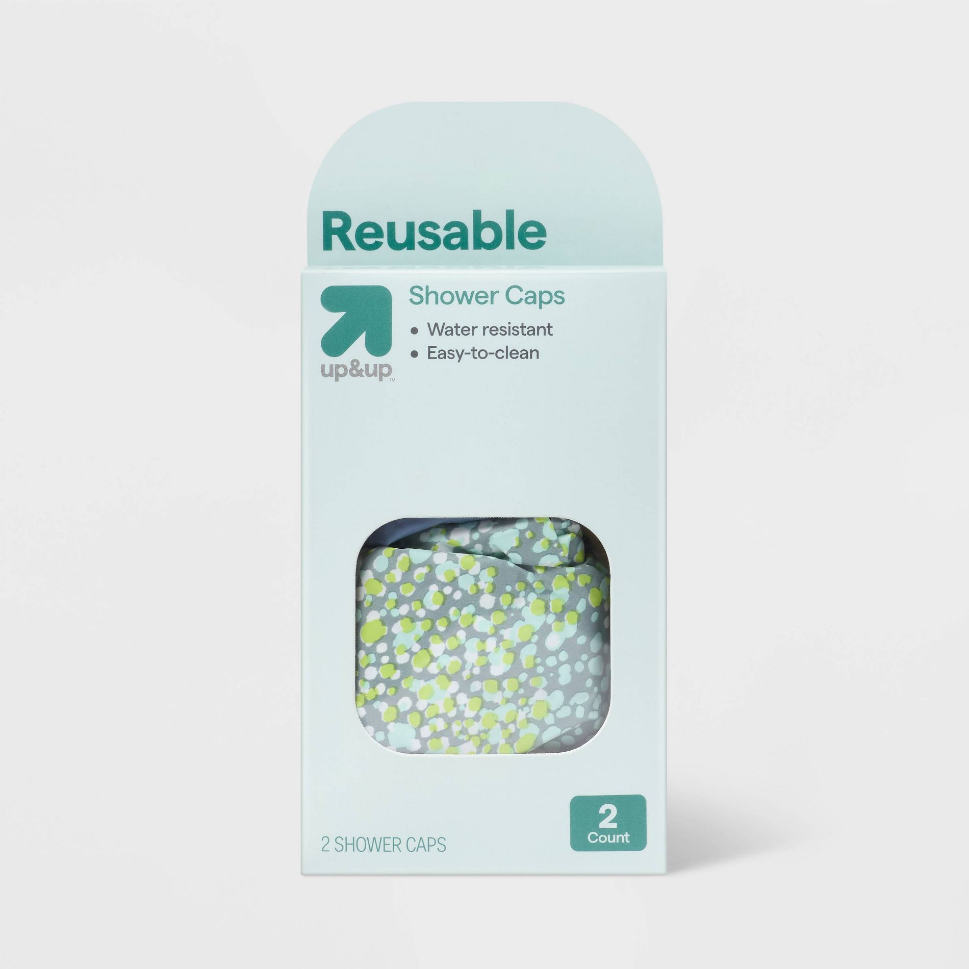 2pc Plastic Reusable Shower Cap  - up&up™