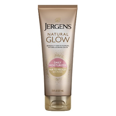 Jergens Natural Glow Daily Moisturizer Fair To Medium, Self Tanner Body Lotion, Sunless Tanning - 7.5 fl oz