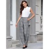 INSPIRE CHIC Women's Plaid Work Vintage Houndstooth Wide Leg Straight Long Pants - 2 of 4