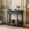 NicBex Retro Corner-Curved Console Table for Entryway,Sofa Table with Top Drawer and Bottom Shelf,Foyer Table for Hallway,Living Room,Behind Couch - 2 of 4