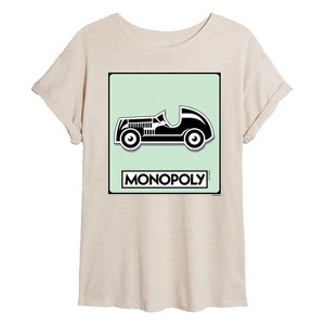 Women's - Monopoly - Car Game Token Oversized Graphic T-Shirt - 1 of 4