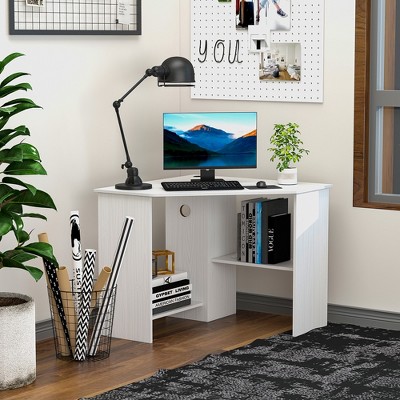 HomCom Multi-Tier Corner Computer Desk  with Multiple Shelves