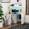 HOMCOM Corner Computer Desk with Storage Shelf, Writing Table Study Workstation for Home Office - 3 of 4