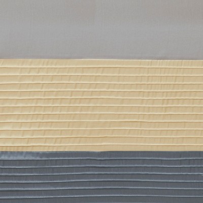 Yellow and Gray Faux Silk Light-Filtering Curtain Panel