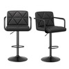 Sapphtopaz Modern Swivel Bar Stools Set of 2 with Tufted Back & Arm PU Upholstered Height Adjustable Barstools with Footrest for Kitchen Island - 4 of 4