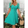 Imily Bela Flowy Drawstring Waist Summer Dress with Sweetheart Neck and Puff Sleeves - 4 of 4