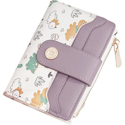 FATMOON Small Wallet for Women - RFID Blocking Bifold Ladies Purse with Zipper Coin Pocket | Animal Print Design & Portable for Travel,Daily
