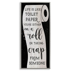 Stupell Industries Like Toilet Paper Funny Bathroom, 13" x 30" - 1 of 4