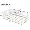 CAVINAS Twin Size Wood Montessori Bed with Fence and Door,Modern Floor Bed with Slats,Toddler Bed for Bedroom - 3 of 4