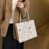 Anna-Kaci Women's Canvas Tote Bag with Colorful Bow Print - Lightweight Shopping Casual Handbag - 3 of 4