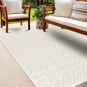 Hauteloom Bayle Cream Outdoor Rug - 1 of 4