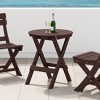 WestinTrends Malibu HDPE Outdoor 24.5 Inch Round Portable Folding Patio Dining Table - 2 of 4