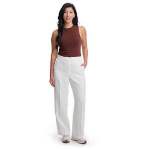 Lafidi Women’s High-Rise Straight Leg Pants – Elastic Waistband Work Trousers with Slash Pockets, Tailored Look - 1 of 4