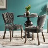 Coolbibila Wooden Dining Chairs Set Of 2,Vintage Tufted Button Velvet Fabric Dining Room Chairs With Rolled Legs And Antique Wood Finish - image 2 of 4