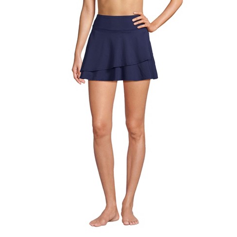 Lands' End Women's Chlorine Resistant High Waisted Tulip Hem Swim Skort ...