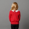 Hope & Henry Girls' Organic Long Sleeve Eyelet Collar Cable Sweater, Red Cable with Collar, X-Small - 4 of 4