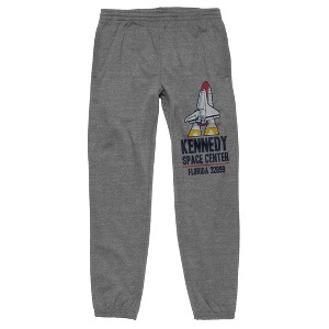 NASA Kennedy Space Center Logo Men's Athletic Gray Graphic Sweatpants - 1 of 3