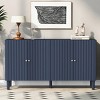 Elegant Wooden Sideboard Cabinet,Four-Door Storage Cabinet with Wavy Pattern Doors,Cylindrical Legs and Metal Handles,Adjustable Shelf-Cuddlewood - 2 of 4