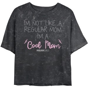 Junior's Women Mean Girls I'm Not Like a Regular Mom Cross-Stitch Pattern Crop T-Shirt - 1 of 4