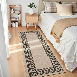 Rug Ultra-Thin Low Pile Lightweight Non-Slip Hallway Kitchen Runner with Non-Shedding Backing for Bedroom - 1 of 4