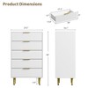 Dresser for Bedroom, Fluted Dressers & Chest of Drawers, Wooden Storage Organizer with Gold Metal Handles & Legs for Living Room, Entryway - 4 of 4