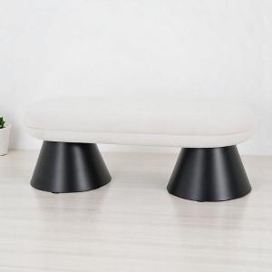 Mshliw 50.75" Upholstered Dining Bench with Iron Legs, Entryway Ottoman Stool for Bedroom, End of Bed Bench with 300 LBS Weight Capacity - 1 of 4