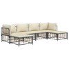 vidaXL Patio Furniture Set 6-Piece Sofa with Cushions - Anthracite Poly Rattan; Outdoor/Garden/Terrace Modular Sofa Set with Cushions - 3 of 4