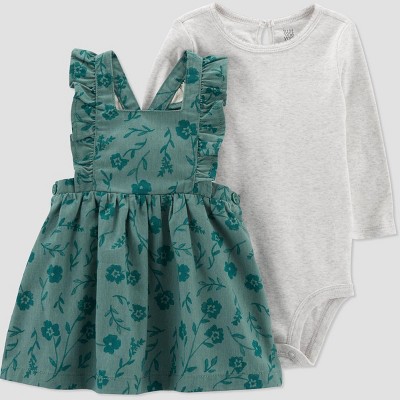 Carter's Just One You® Baby Girls' Harlow Floral Top & Bottom Set - Green 3M