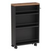 TOBILI 20" 4-Tier Narrow Rolling Kitchen Utility Cart with Wheels & Handle, Skinny Laundry Room Organizer,Slide Out Pantry Shelf for Small Spaces - 2 of 4