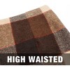 Women's High Waist Plaid Skirt - Wool Blend Bodycon Pencil Mini Skirt Dark Brown - 2 of 4