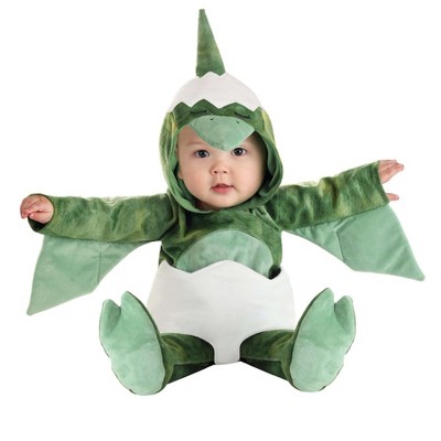 HalloweenCostumes.com 0-3 Months Hatching Pterodactyl Infant Costume.,  White/Green/Green