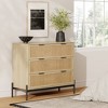 Nathan James Andrew 3 Drawers Storage Cabinet with Natural Rattan Accent and Metal Legs: Bohemian Charm, Ample Storage - 2 of 4