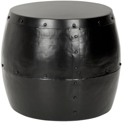 Hogan Iron Drum Stool - Black - Safavieh