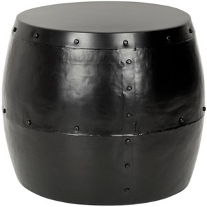 Hogan Drum Stool - FOX5512A - Black - Safavieh Couture - 1 of 4