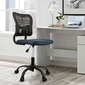Gray Desk Chairs With Wheels Home Office Chair Comfortable Computer Chair Adjustable Height,360° Swivel Gaming Armless Chair-The Pop Home - 1 of 4