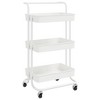 vidaXL 3-Tier Kitchen Trolley White 16.5 in.x13.8 in.x33.5 in. Iron and ABS - 2 of 4