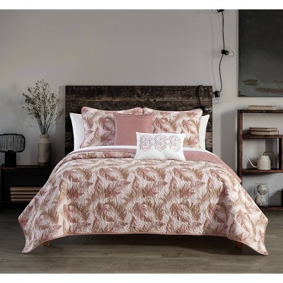 Twin 4pc Serra Quilt Set Blush - Chic Home Design